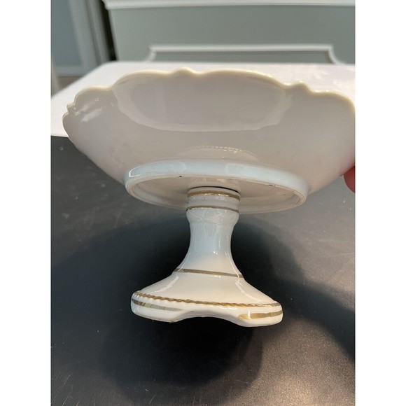 Vintage Kalk Porcelain Japan Floral Footed Pedestal Candy Mint Dish - Picture 11 of 13